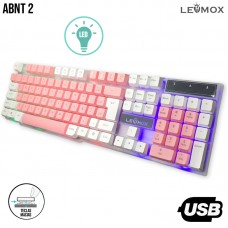 Teclado Gamer USB LED LEY-2076 Lehmox - Rosa